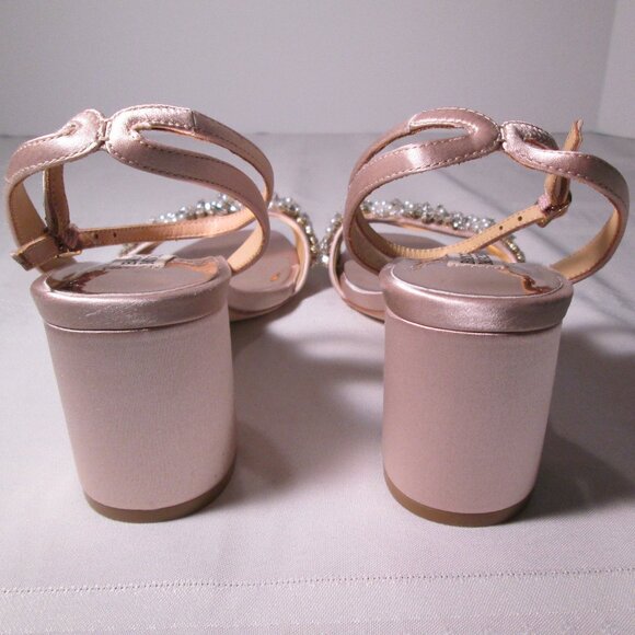 Badgley Mischka Clara Embellished Strap Evening Shoe Sz 6.5 - Picture 9 of 10